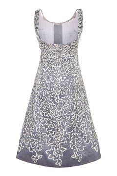 1950s French Couture Tulle Dress With Crystal Rhinestones