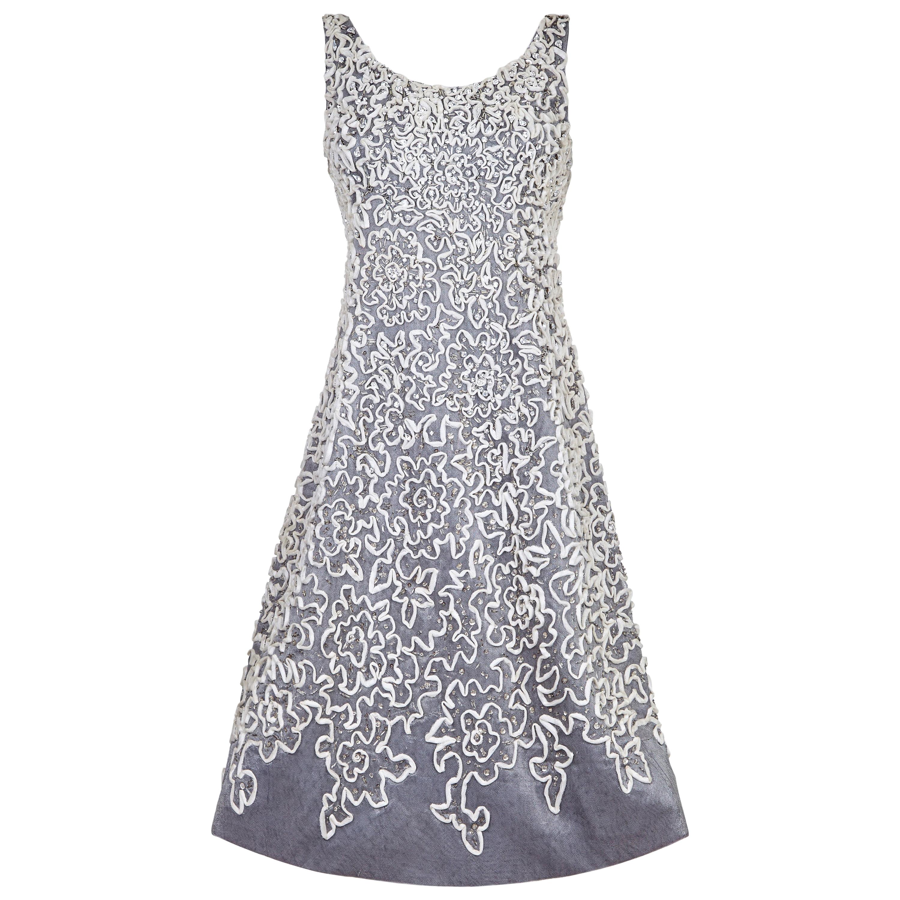 1920s Blue Beaded Silver Lamé Dress With Chinese Dragons at 1stDibs ...