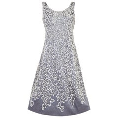 1950s French Couture Tulle Dress With Crystal Rhinestones