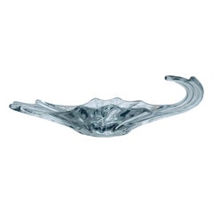 1950s French Crystal Art Glass Centrepiece Bowl in the Style of Art Vannes