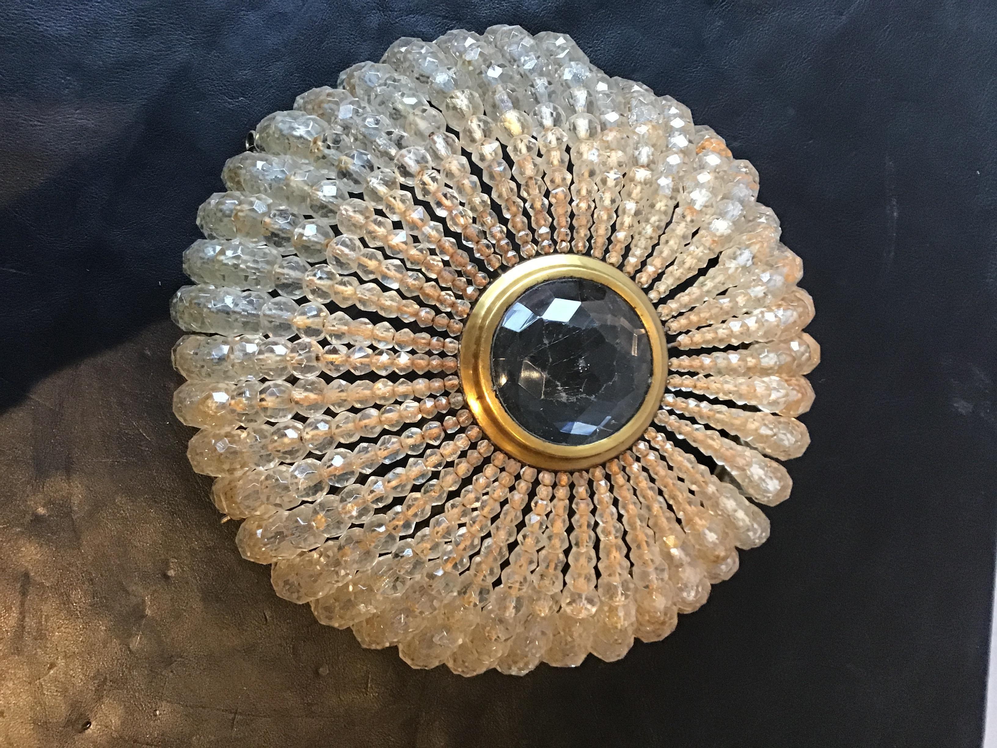 1950s French Crystal Beaded Shade In Good Condition For Sale In Tarrytown, NY