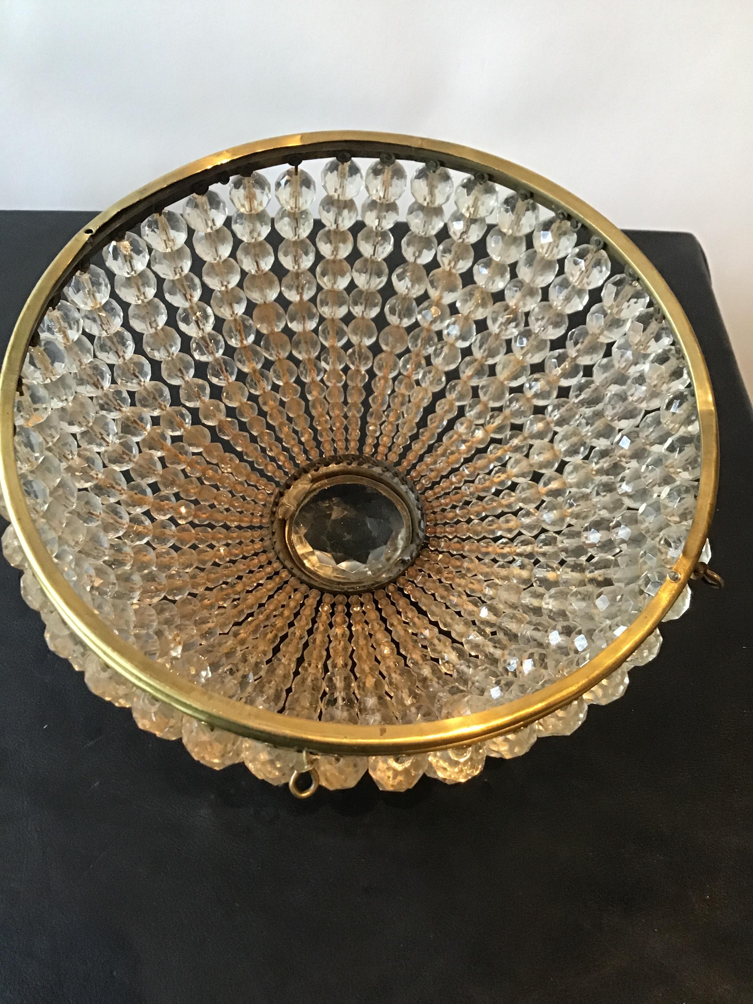 1950s French Crystal Beaded Shade For Sale 1