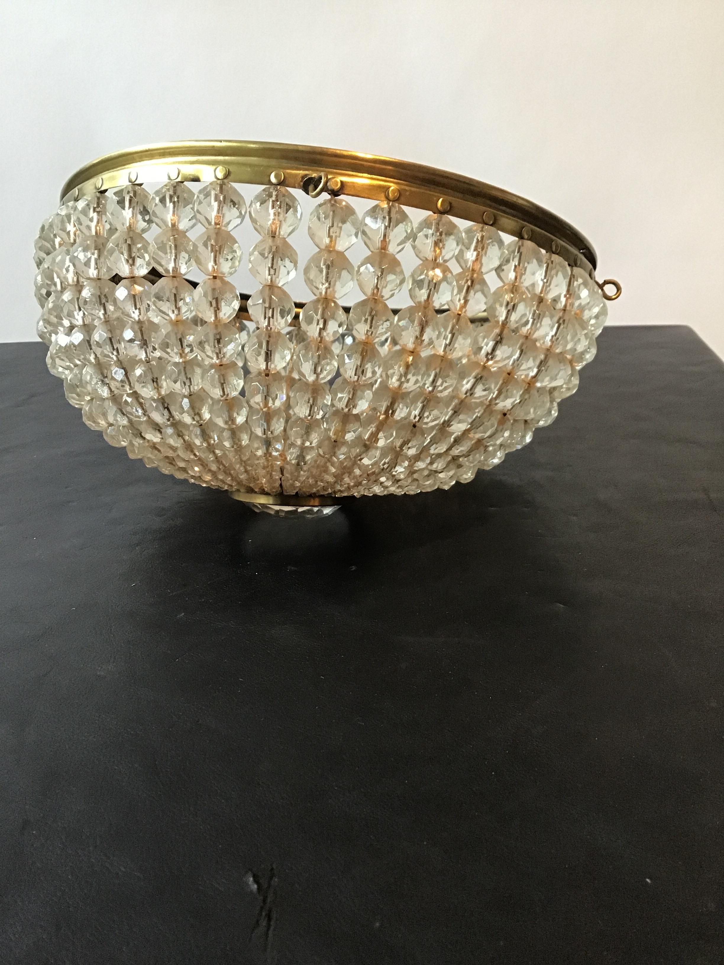 1950s French Crystal Beaded Shade For Sale 2