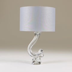 1950er Jahre Französische Blumenlampe aus Kristallglas von Daum