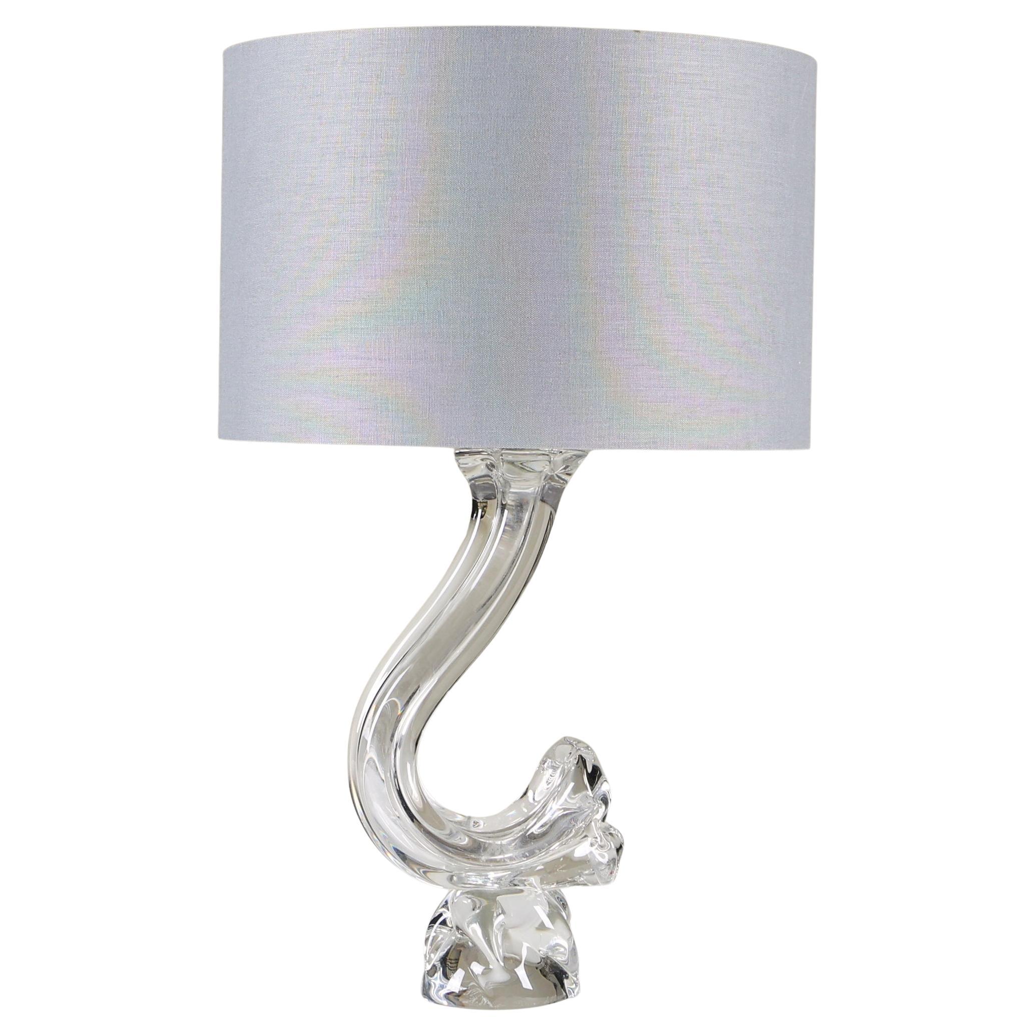 Cristal Lampe à fleurs en cristal des années 1950 par Daum en vente