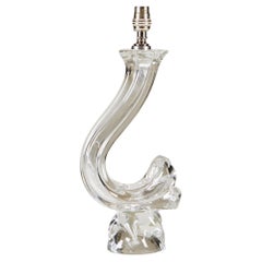 1950s French Crystal glass flower lamp by Daum