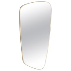 1950s French Design Free-Form Gold Outlined Mirror