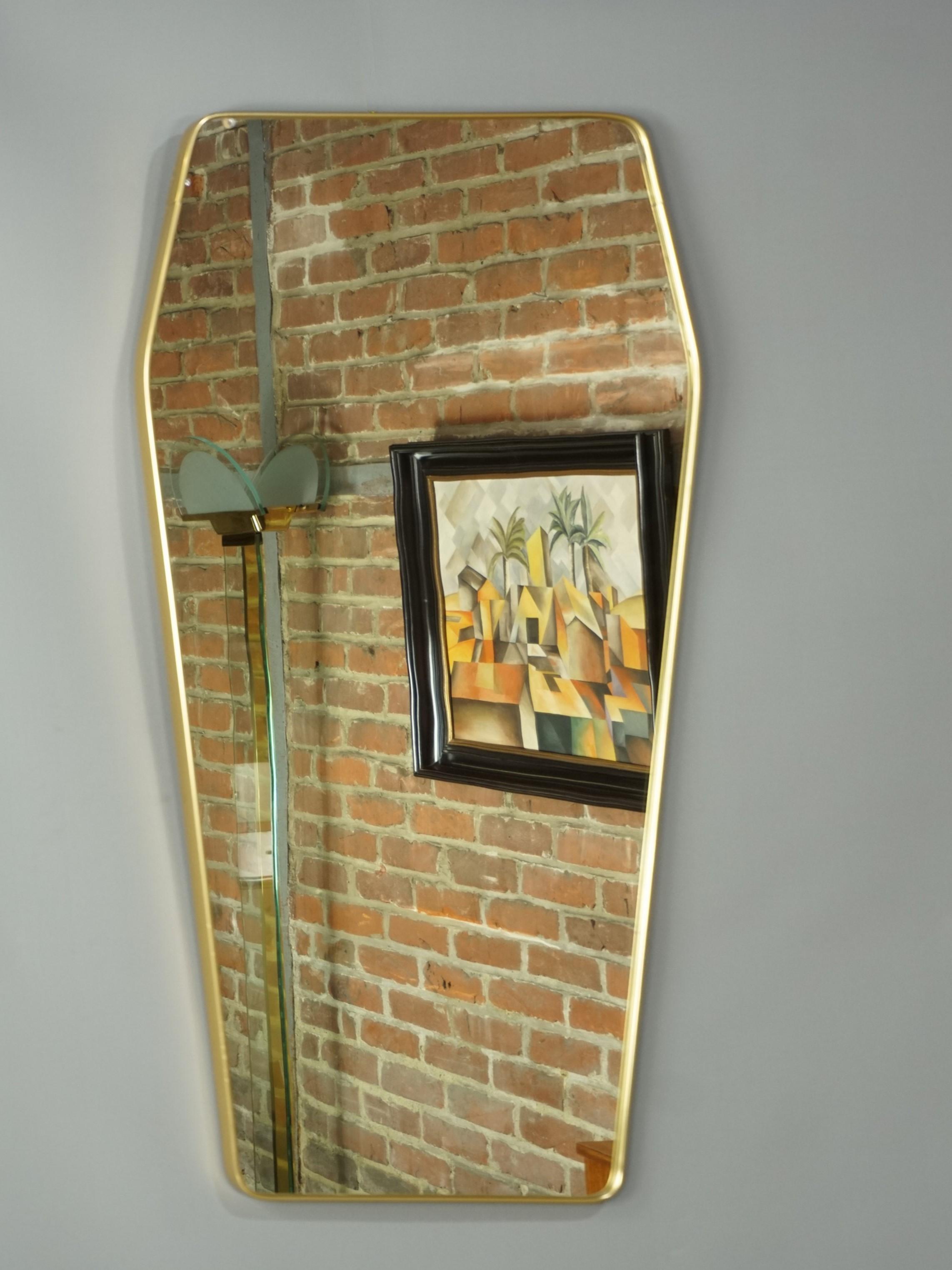 1950s French Design Large Brass Mirror 3