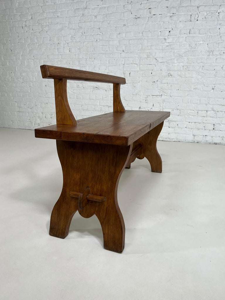 1950s French Design Oak Wooden Bench Seat For Sale at 1stDibs wooden