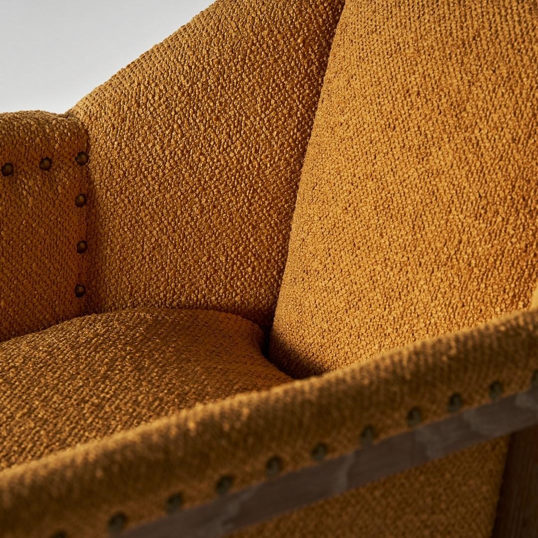 Sessel aus Holz und Stoff im französischen Designstil der 1950er Jahre im Zustand „Neu“ im Angebot in Tourcoing, FR