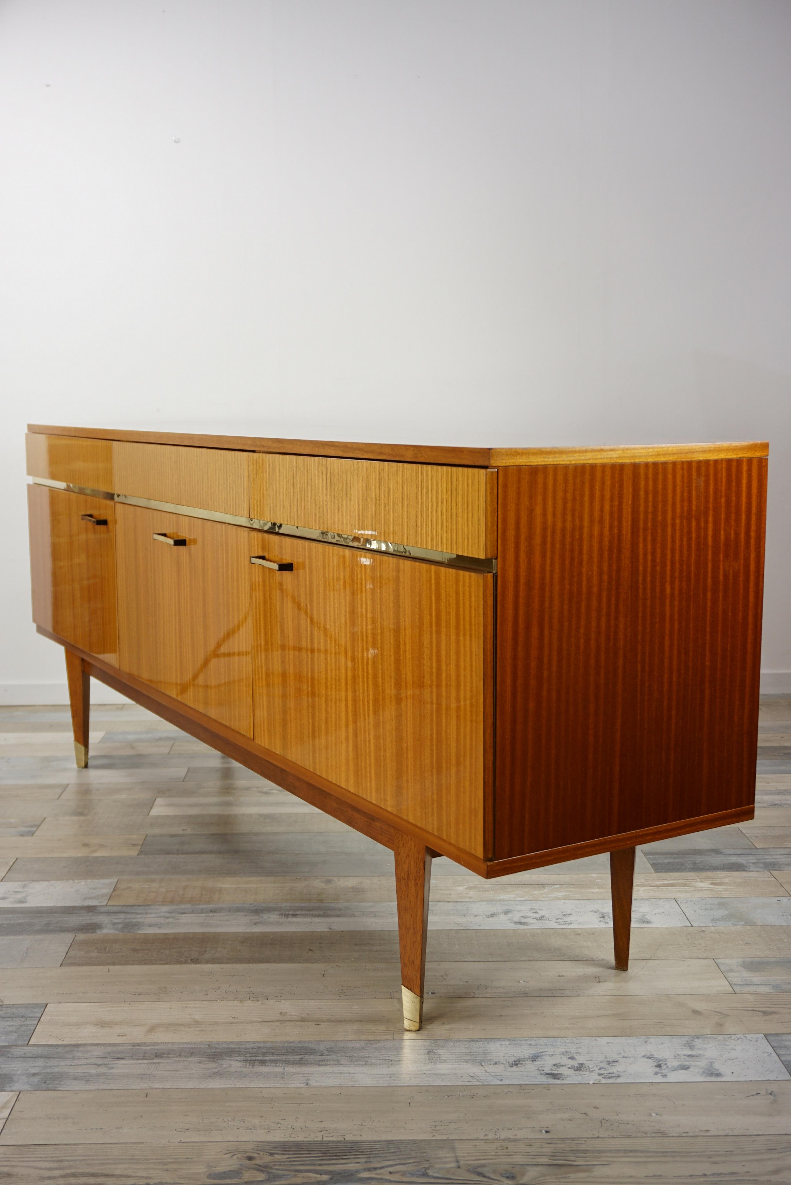 1950s French Design Wooden and Glossy Sideboard 7