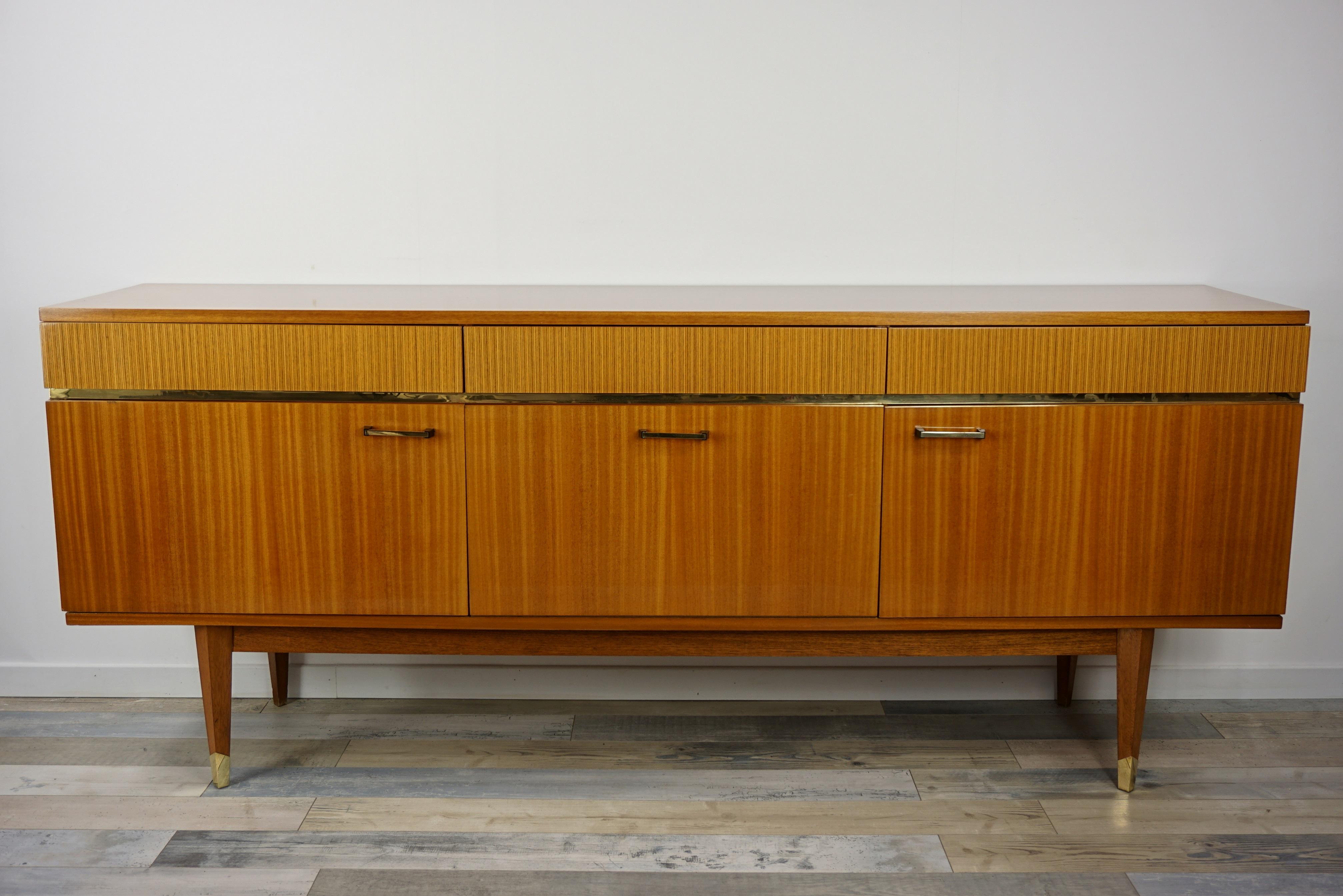 1950s French Design Wooden and Glossy Sideboard 8