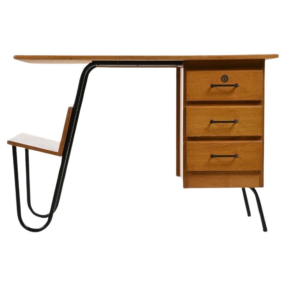 1950's French desk by Jacques Hitier