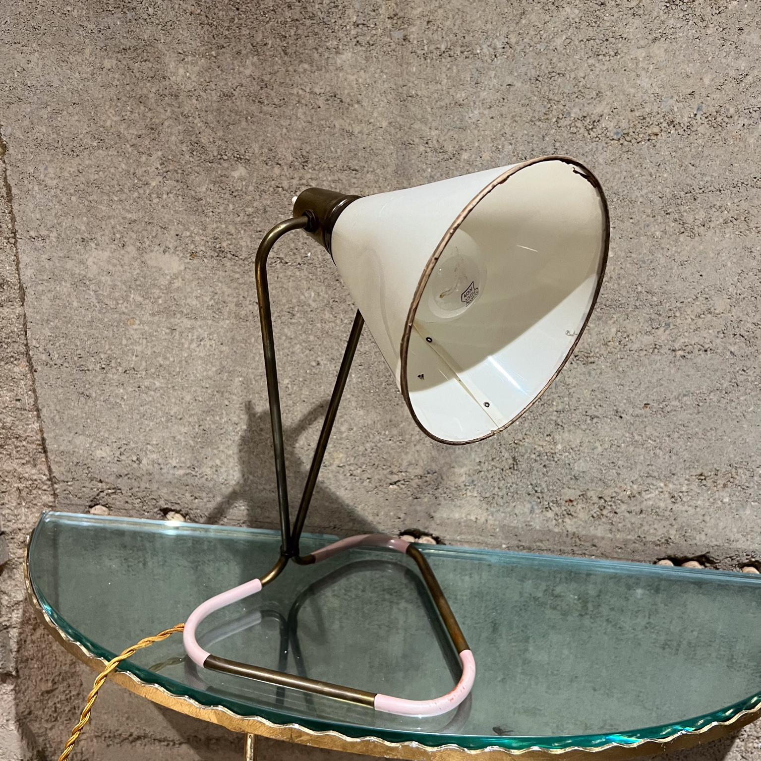 Mid-Century Modern 1950s French Desk Lamp Patinated Brass Style of Pierre Guariche For Sale