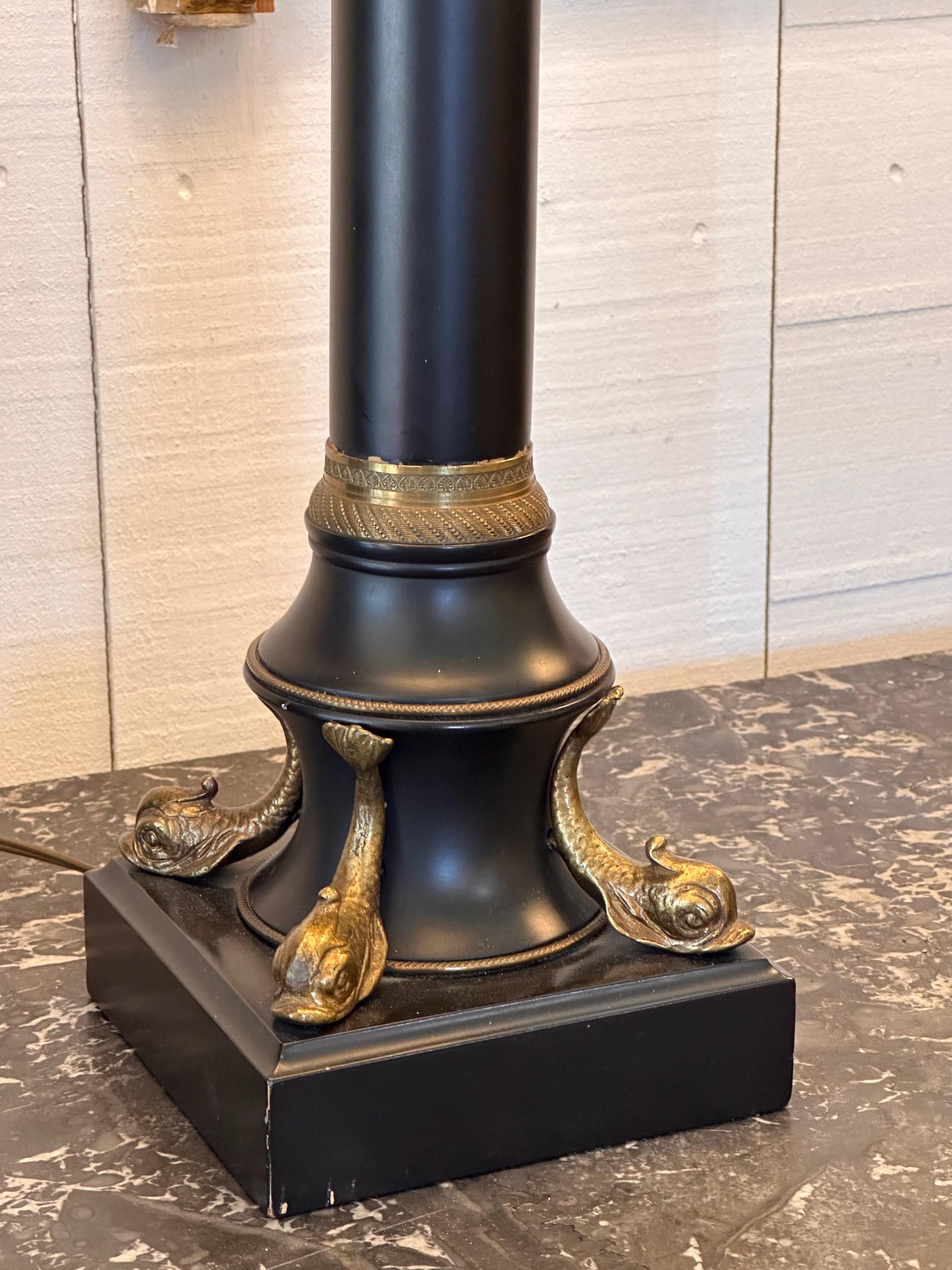 Classic French Empire column lamps. Great quality.