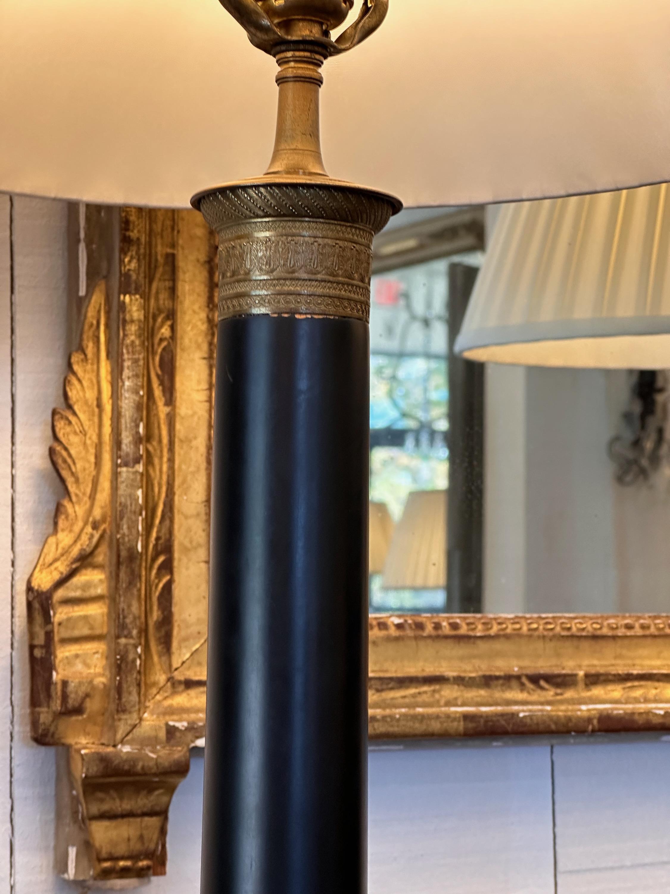 Mid-20th Century 1950s French Empire Column Lamps For Sale