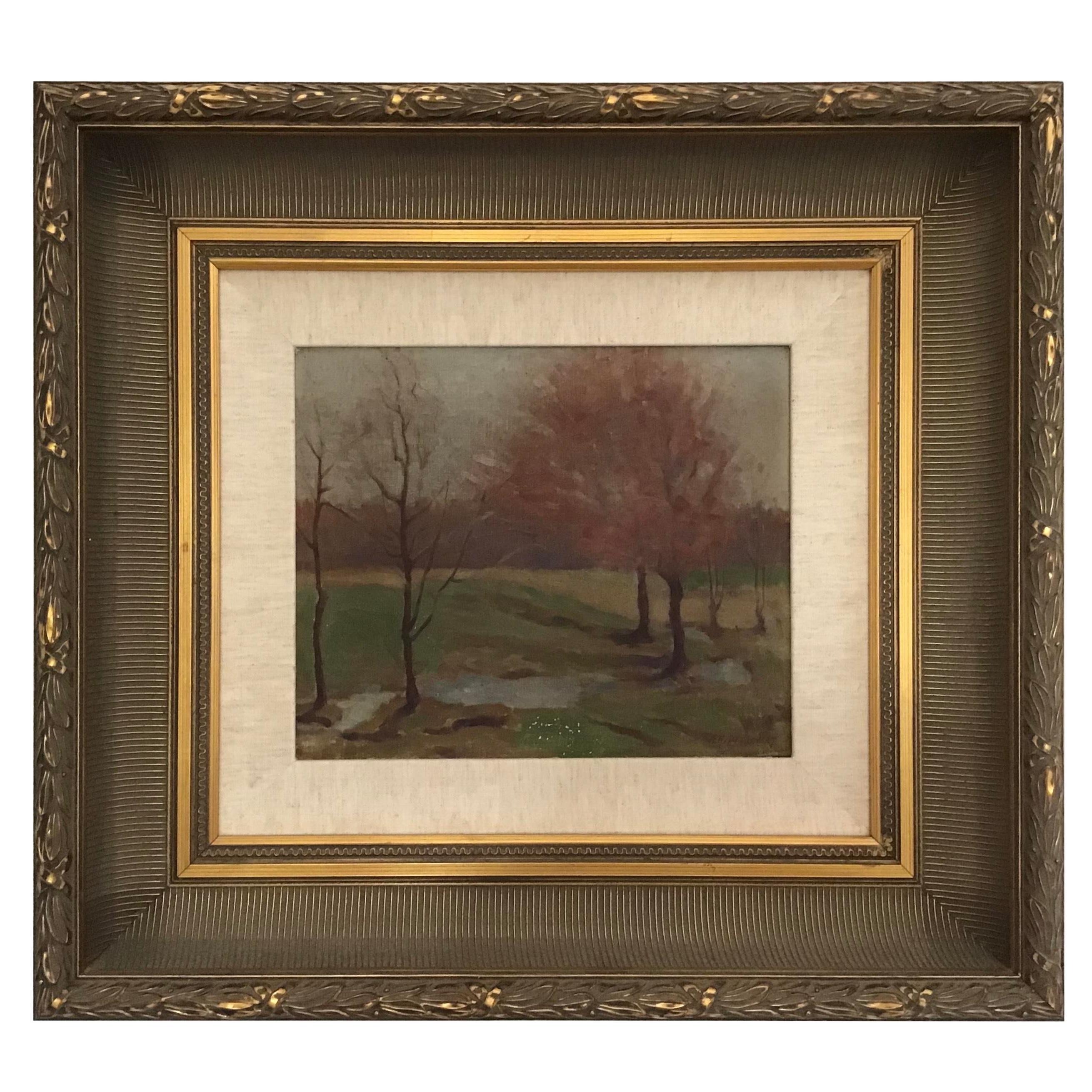 1950s French "Fall" Landscape Painting