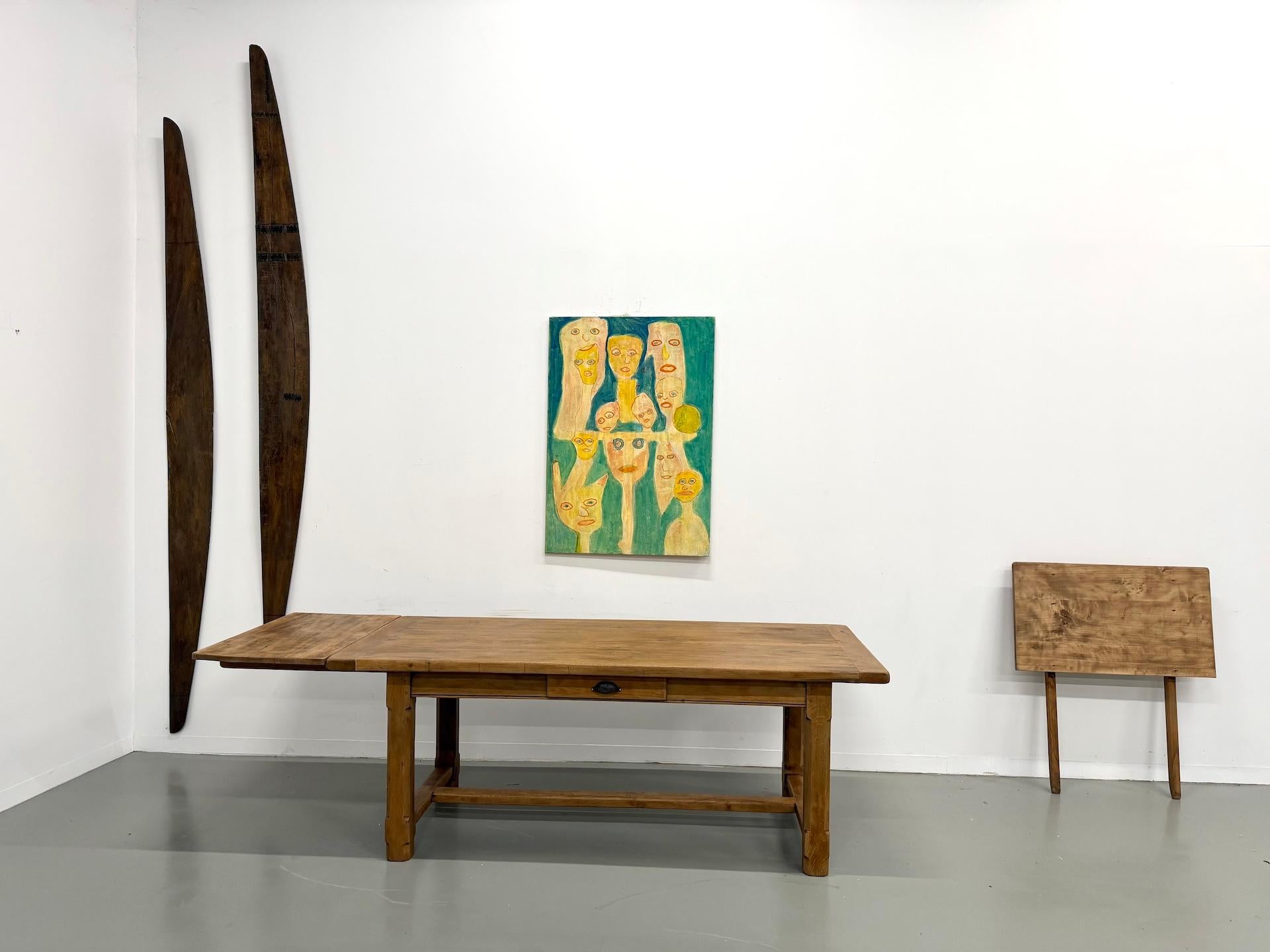 Table de ferme en chêne des années 1950 en vente 10