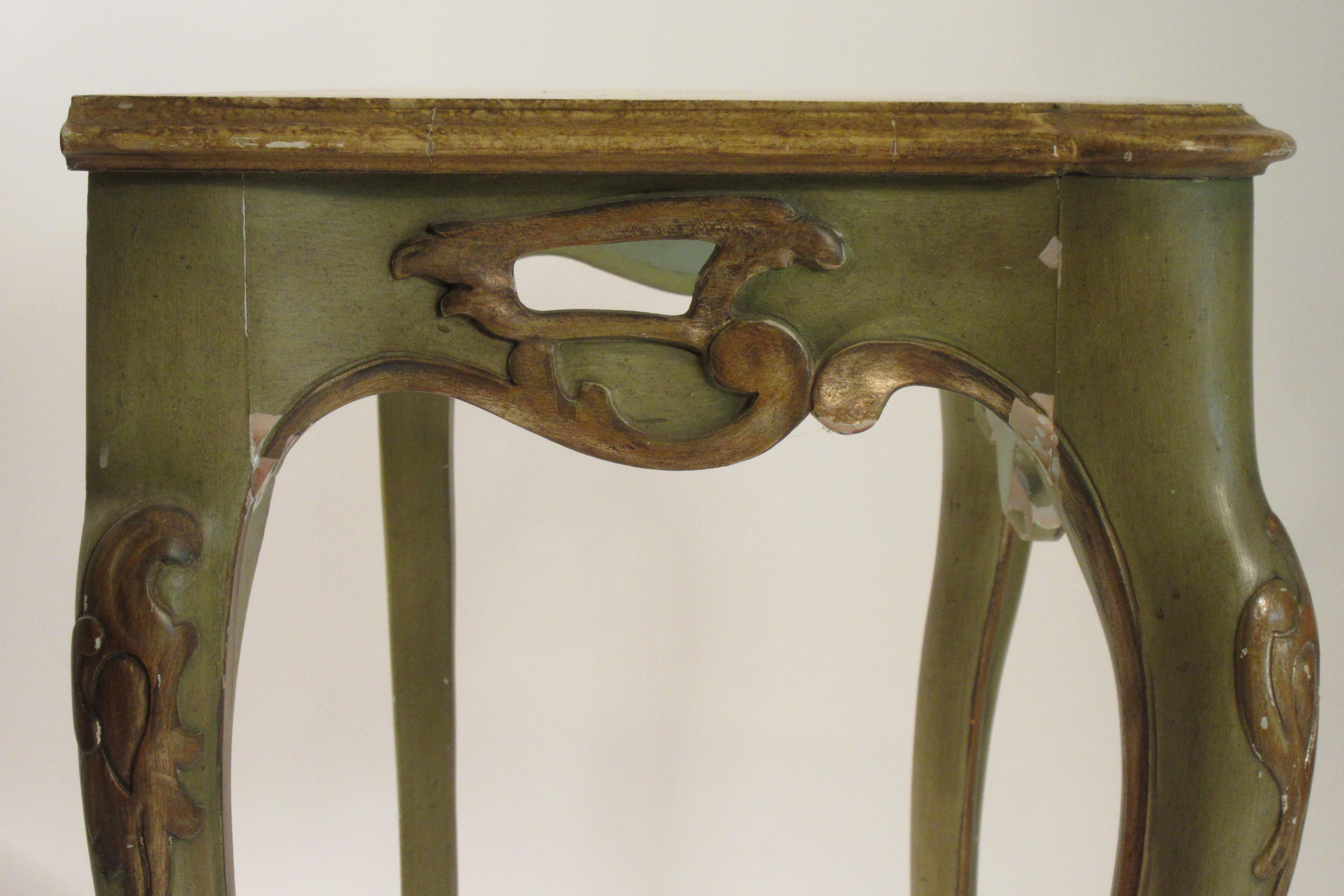 1950s French Faux Painted Carved Wood Console 6
