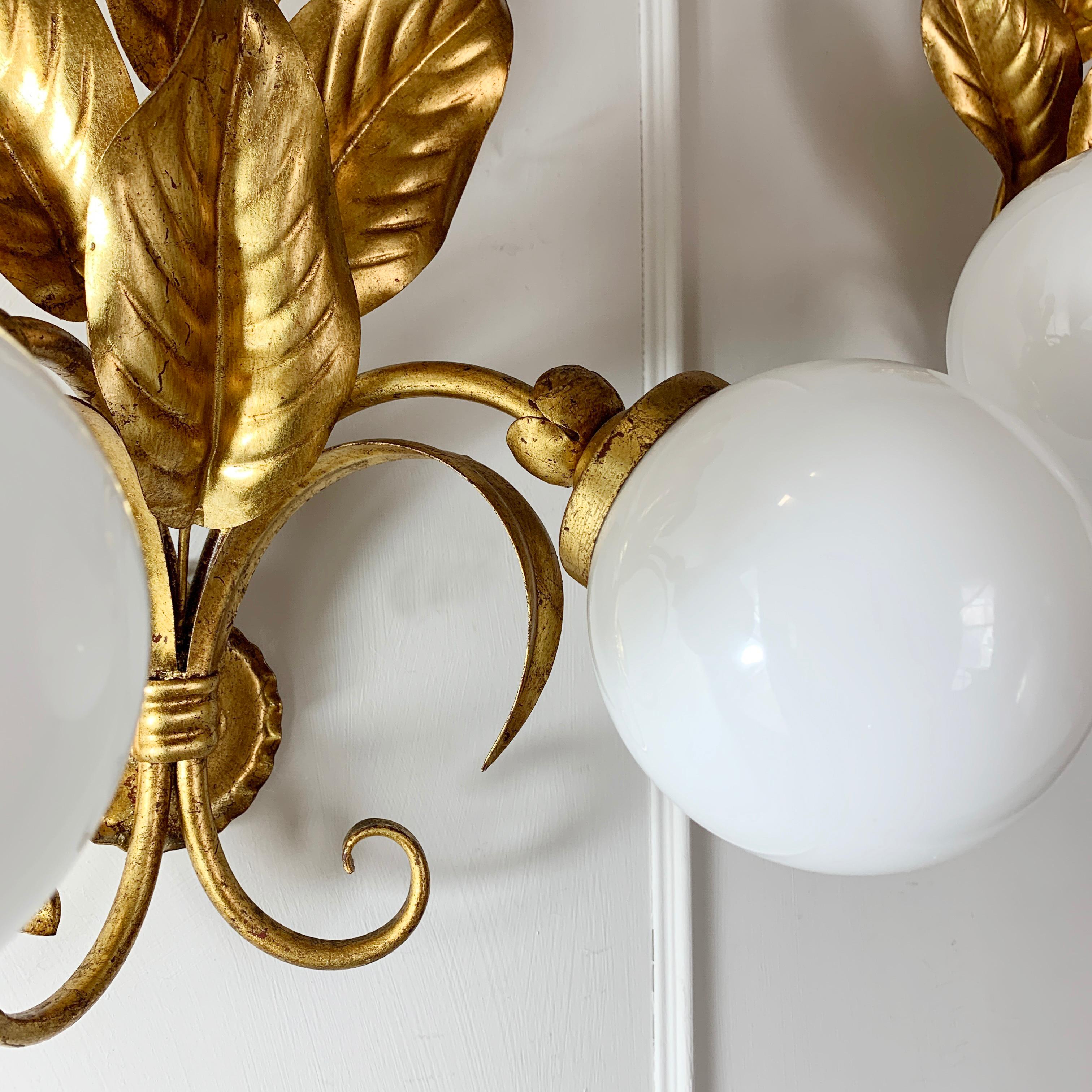 1950s French Feuilles D’or Wall Lights 1