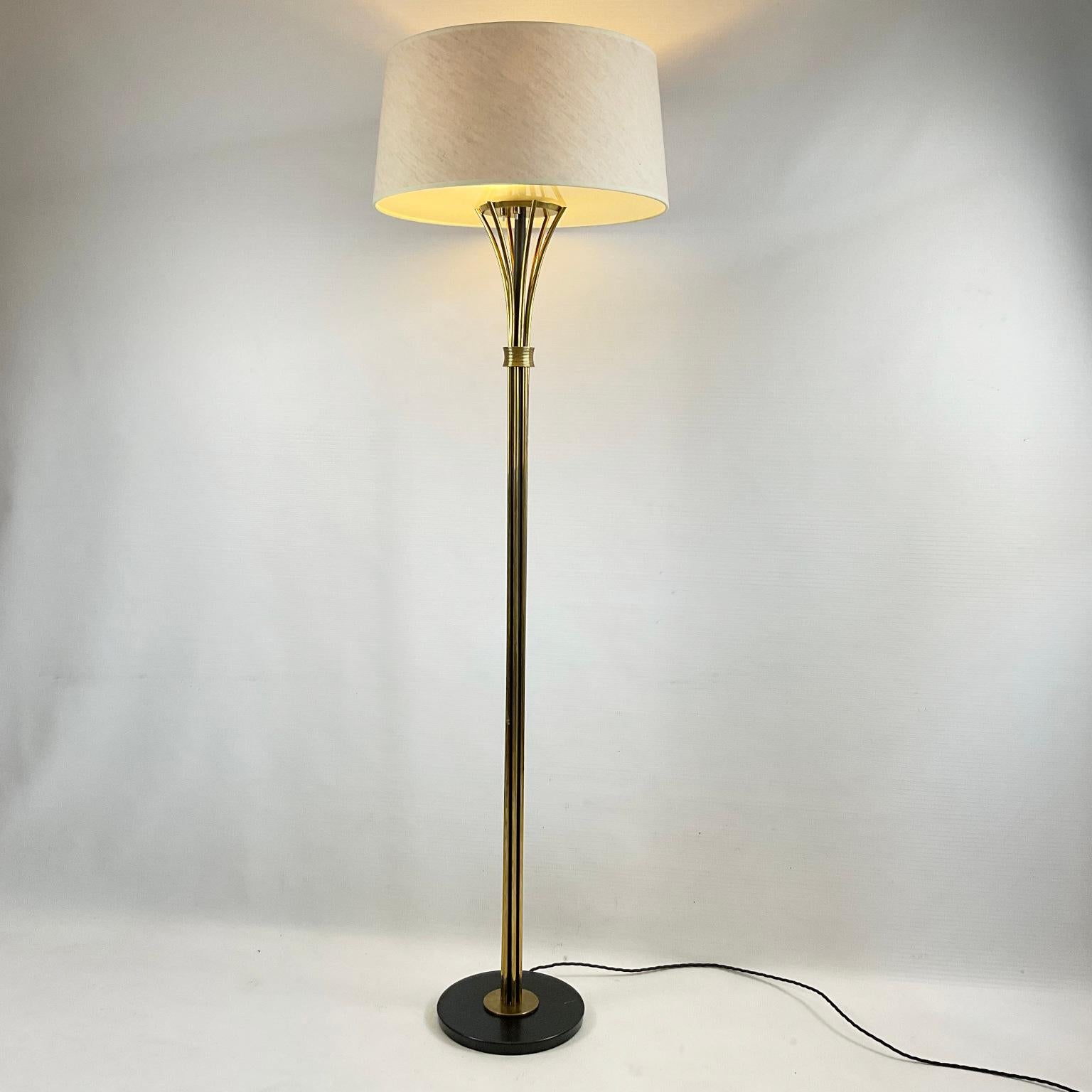 Brass 1950s French Floor Lamp Edited by Maison Arlus For Sale