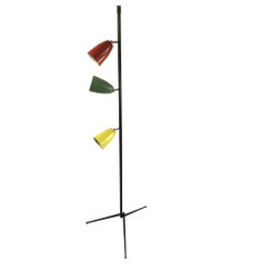 1950s French Floor Lamp with Three Articulated Shades