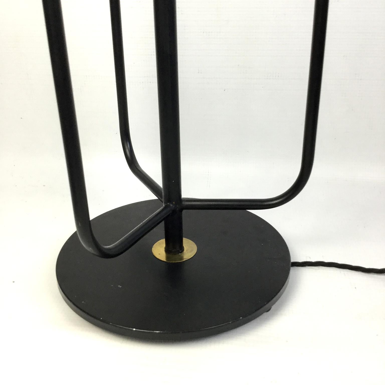 Mid-20th Century 1950s French Floor Lamp with Three Large Opaline Shades