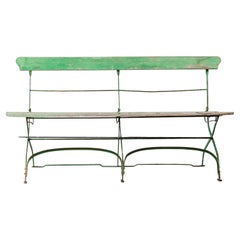 1950's French Folding Garden Or Hall Bench