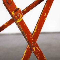 1950's French Folding Metal Outoor Table, Red