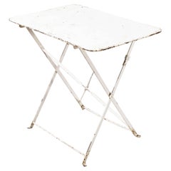 1950's French Folding Metal Outoor Table, White
