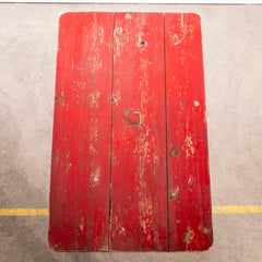 1950's French Folding Wood And Forged Metal Base Table