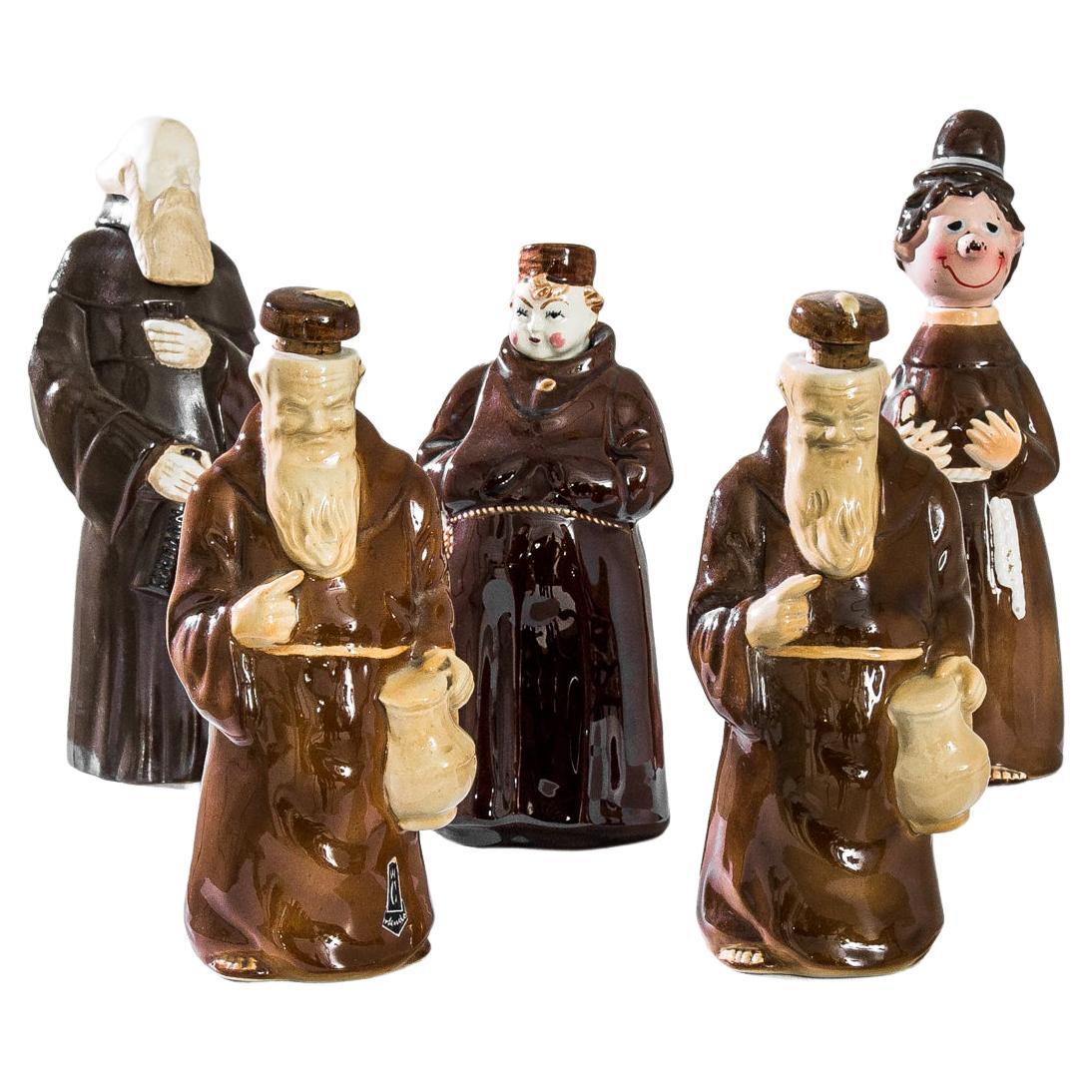 1950s French Friar Ceramic Liquor Bottle For Sale