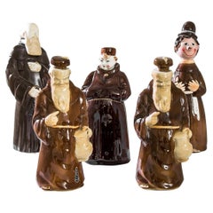 Retro 1950s French Friar Ceramic Liquor Bottle