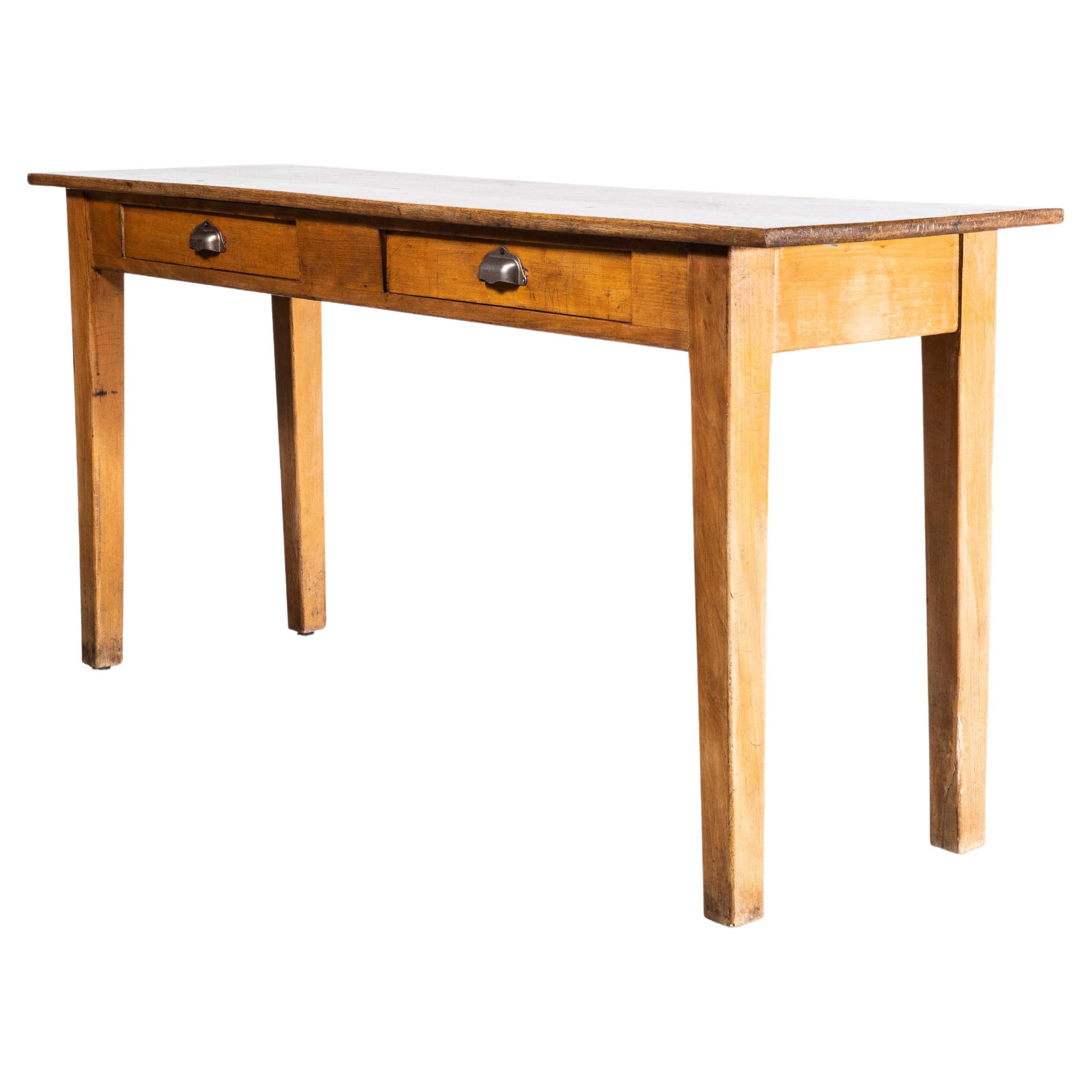 1950s French Fruitwood Rectangular Console Table For Sale at 1stDibs