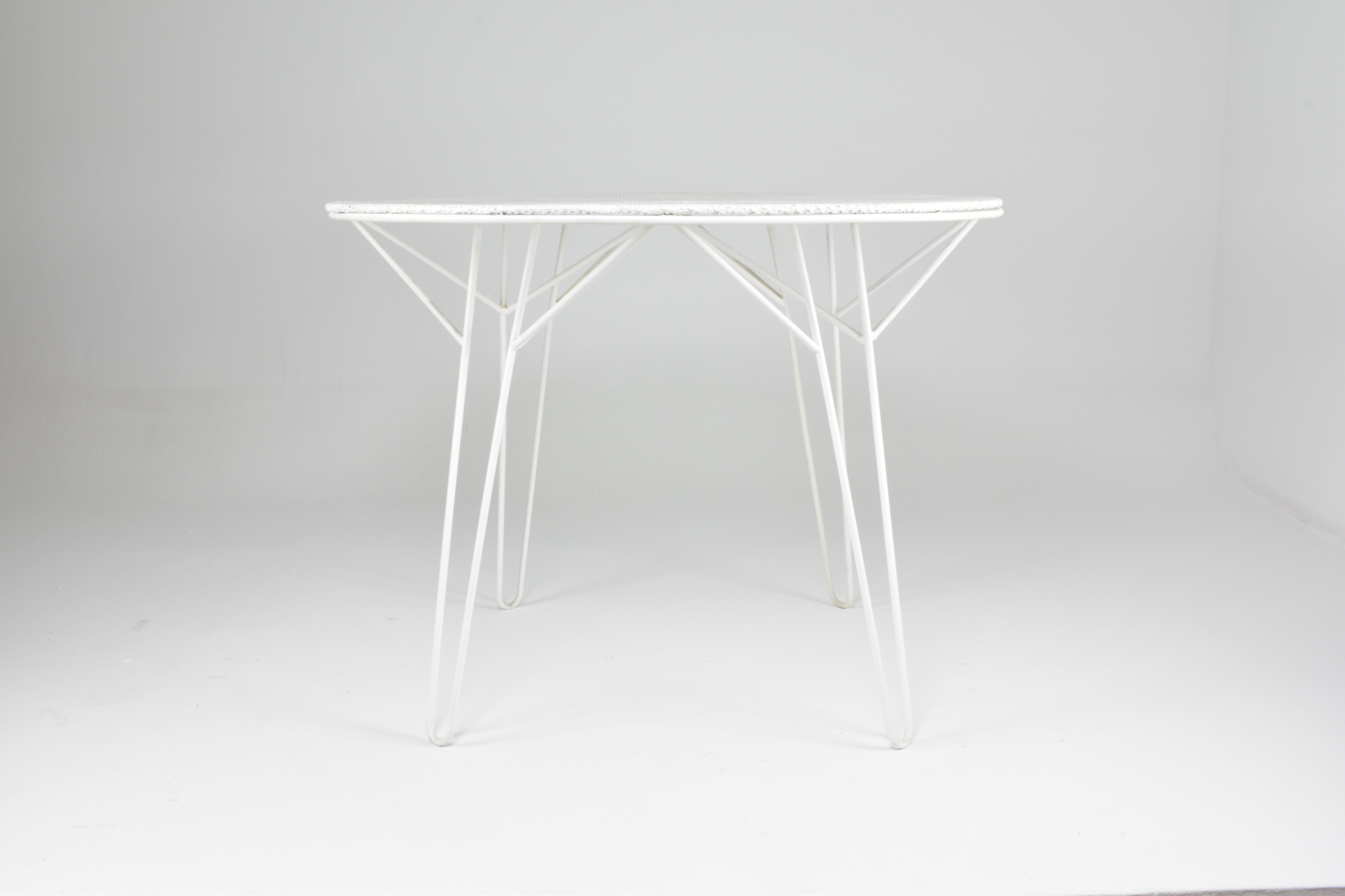 Steel 1950's French Garden Table Attributed to Mathieu Mategot For Sale