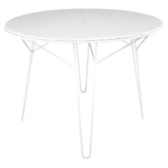 Rare 1950s French Perforated Metal Garden Table Attributed to Mathieu Matégot