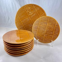 1950er Jahre Französisch Gien Stroh Muster Käse Gang Service, 9 pieces