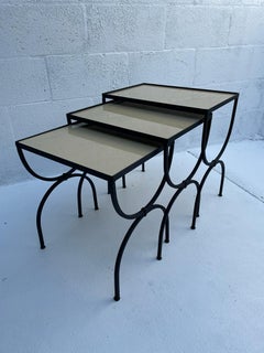 1950s French Gigogne Nesting Tables in the Style of Jansen, Set of 3