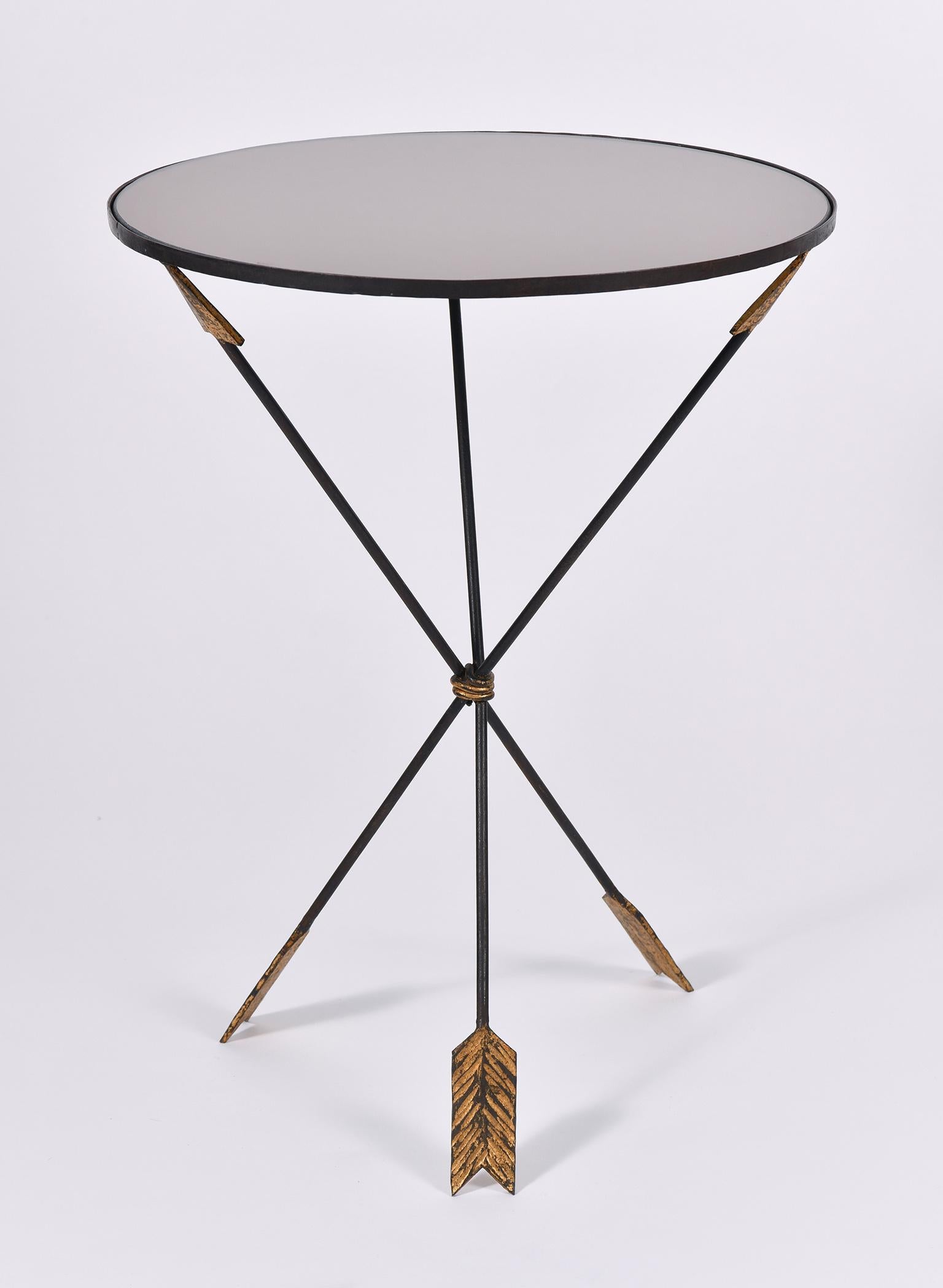 1950s French Gilt and Black Side Table In Good Condition In London, GB