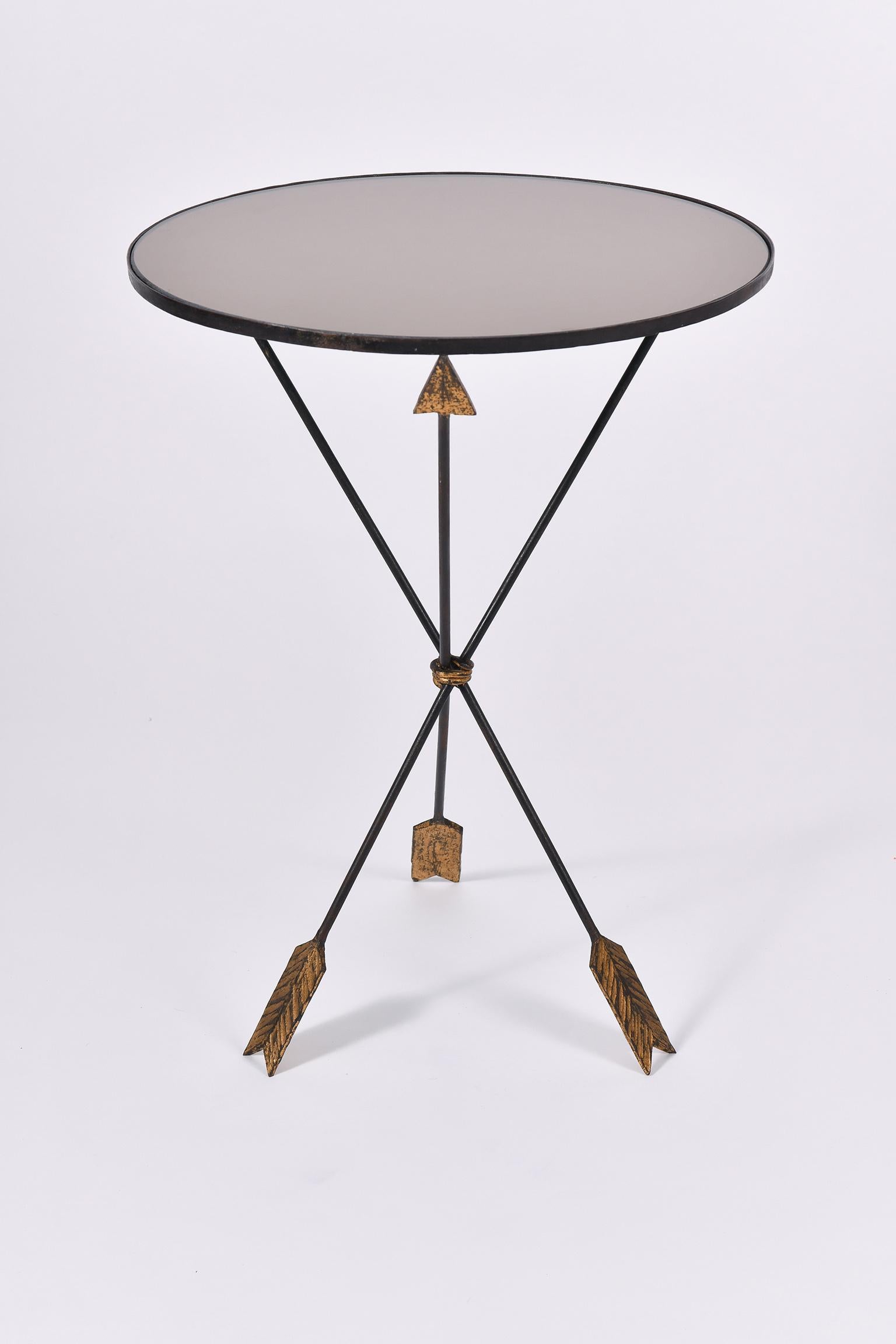 1950s French Gilt and Black Side Table 1