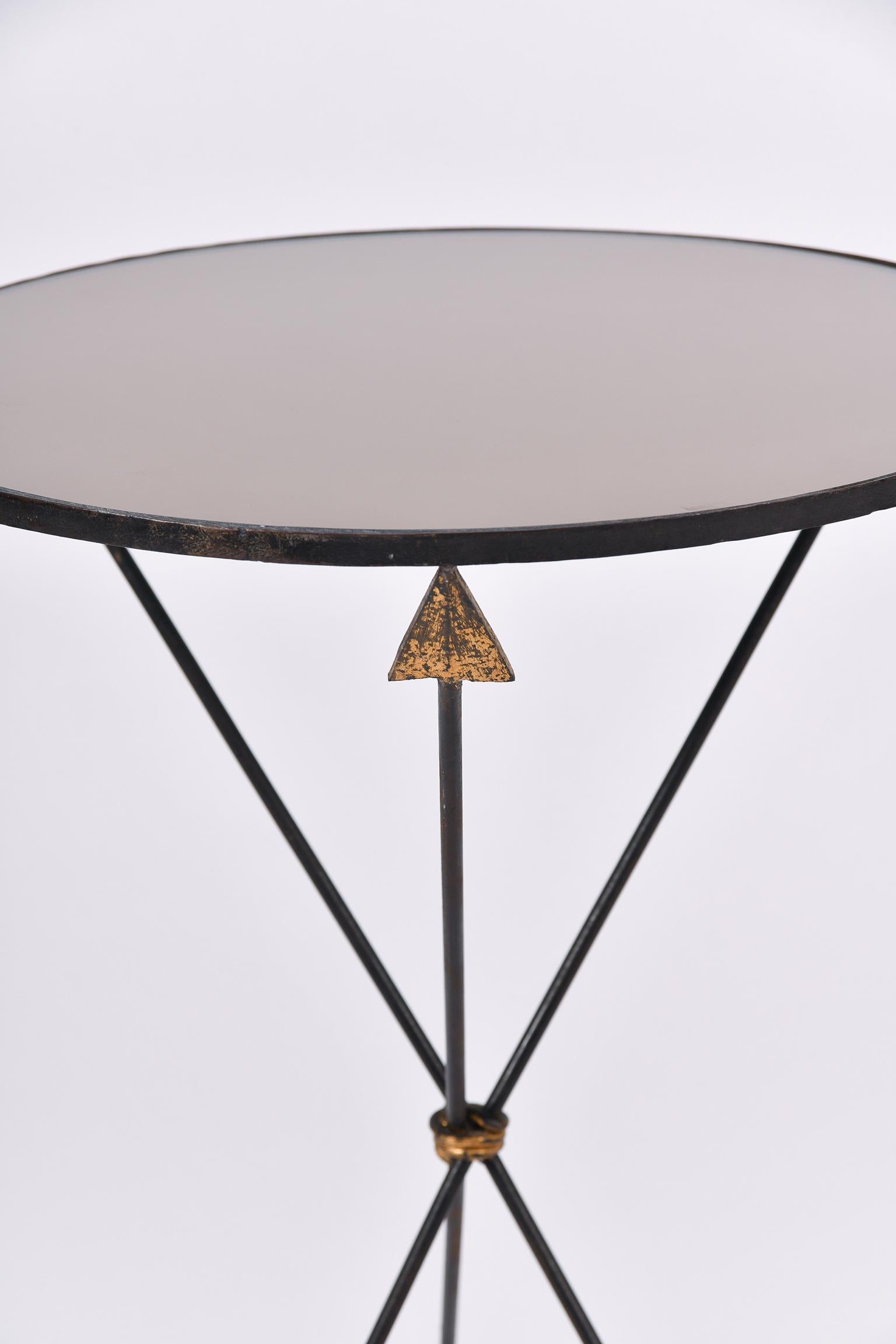 1950s French Gilt and Black Side Table 2