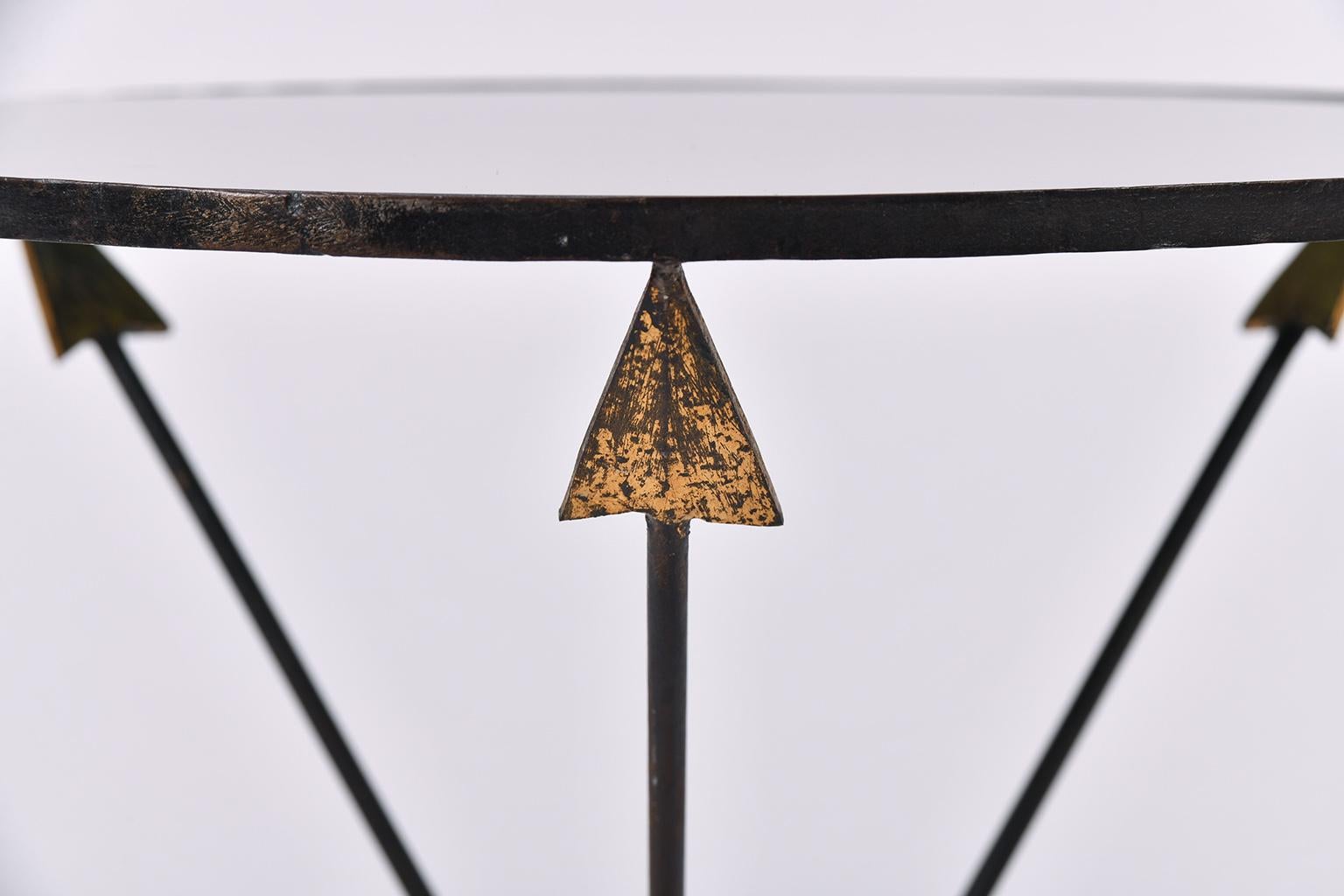 1950s French Gilt and Black Side Table 4