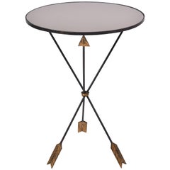 1950s French Gilt and Black Side Table