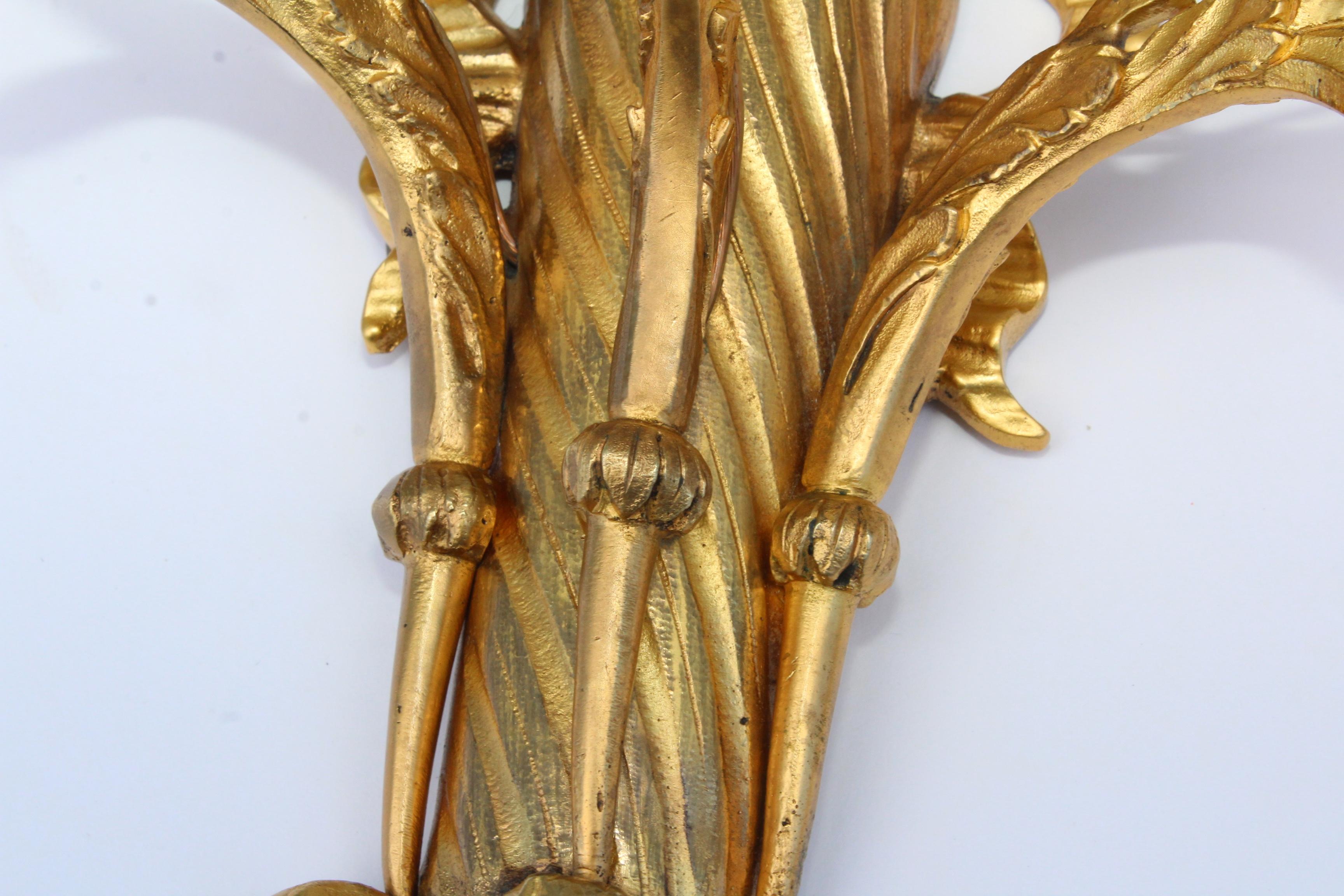 1950s French Gilt Brass Sconces For Sale 10