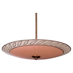 1950's French Glass Ceiling Light