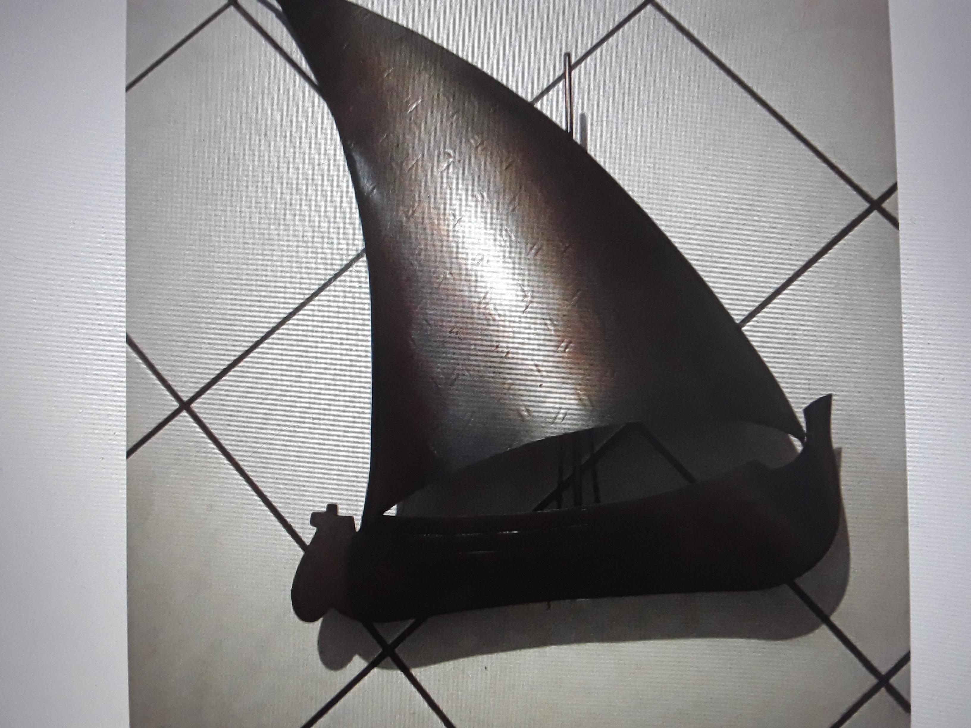 Mid-20th Century 1950's French Grand Scale Bronze Sailing Ship Nautical Wall Lamp/ Sconce For Sale