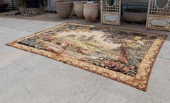 1950s French Hand-Stitched Tapestry with Landscape and Bird Scenes