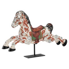 Vintage 1950s French Horse on Metal Stand