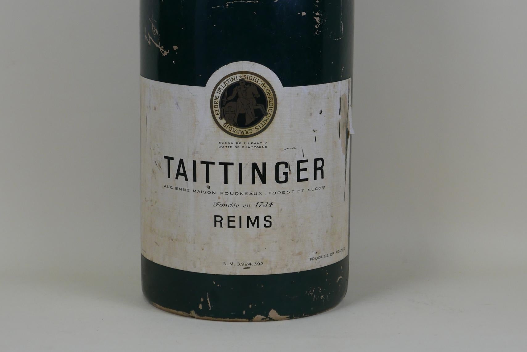 1950s French Huge Adv Replica of Taittinger Champagne Bottle in Fiberglass 2