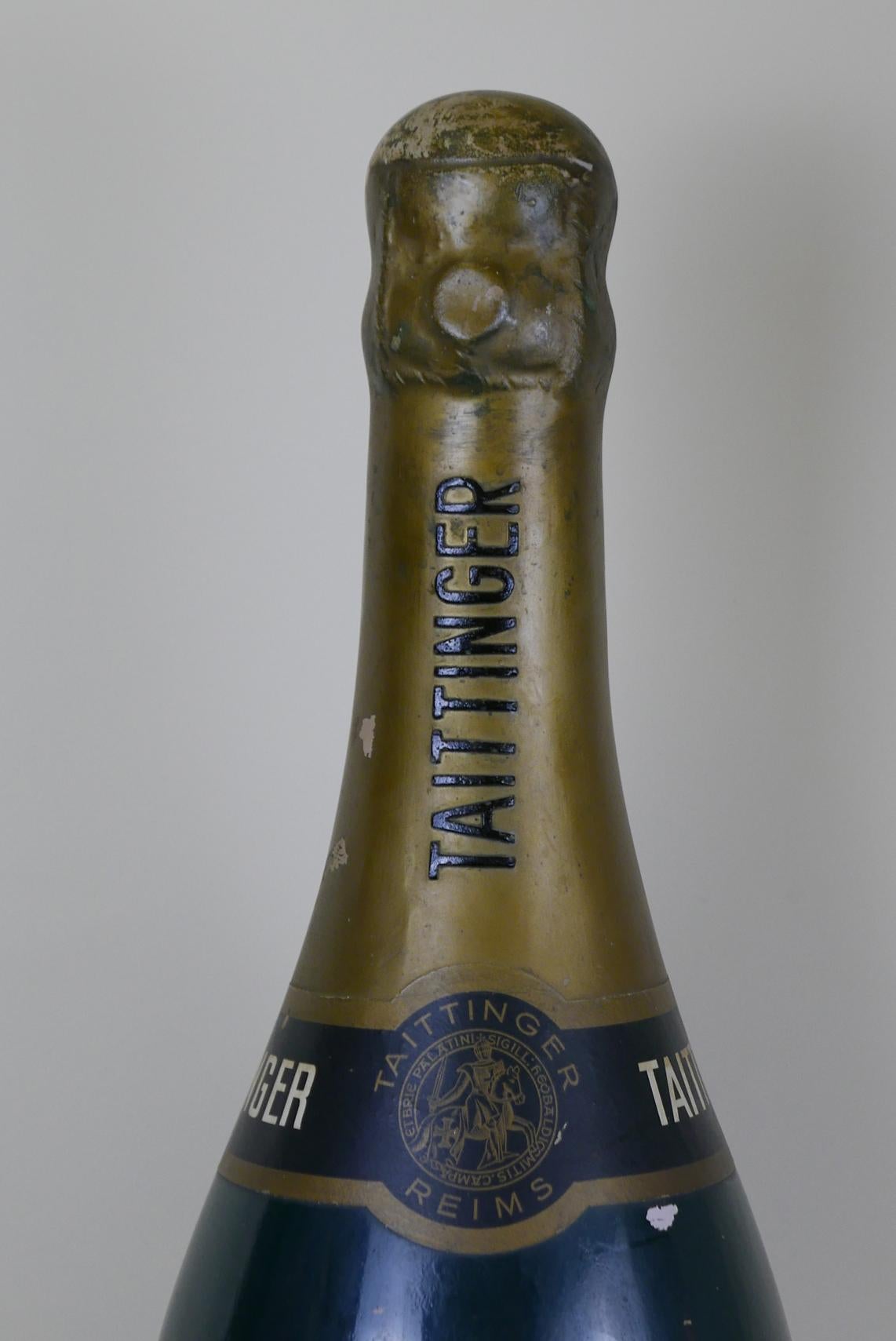 1950s French Huge Adv Replica of Taittinger Champagne Bottle in Fiberglass 4
